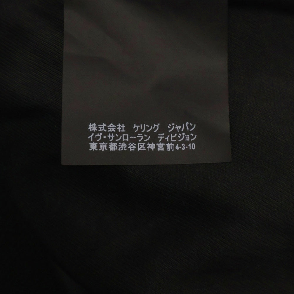 SAINT LAURENT PARIS(サンローランパリ) PRINTED SILK BOMBER JACKET 総柄 プリンテッド シルク ボンバージャケット ブラック/ホワイト 505991 Y356S