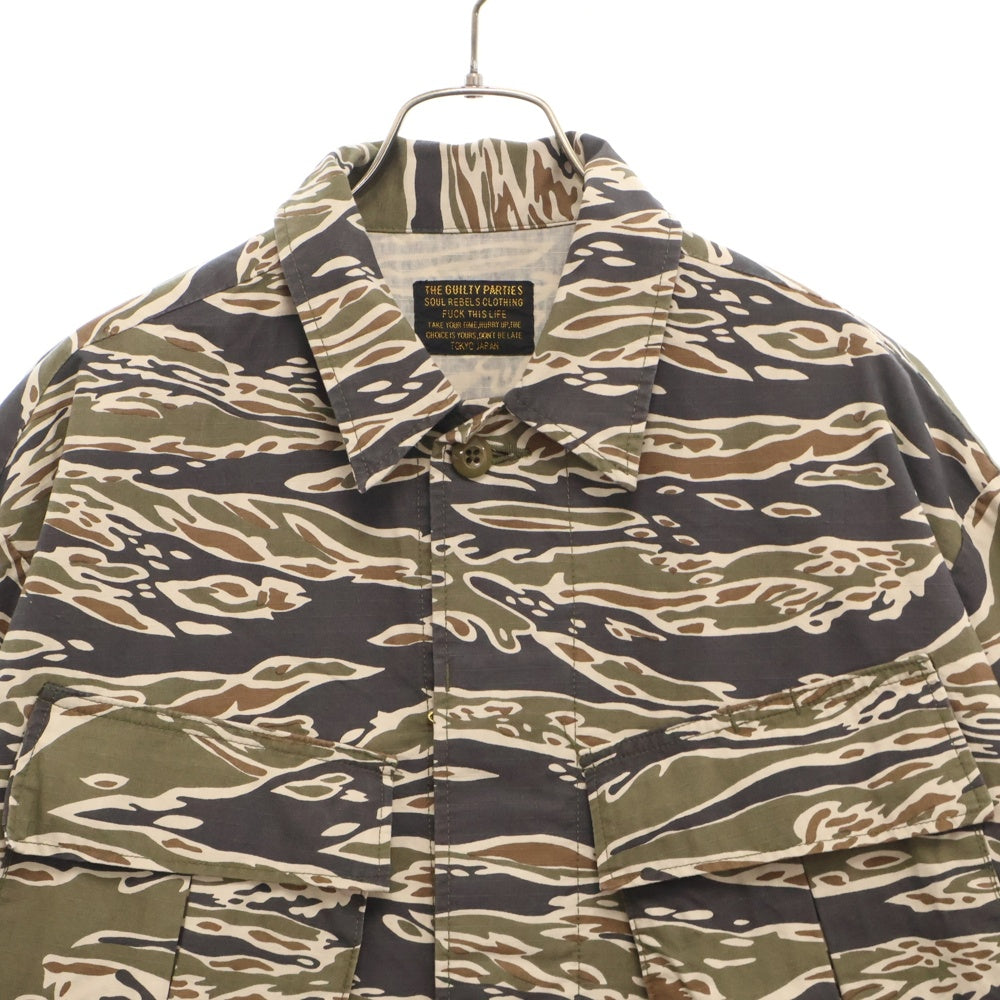 WACKO MARIA(ワコマリア) 25SS TIGER CAMO FATIGUE JACKET( TYPE-2 ) タイガーカモ 迷彩総柄 バックロゴプリント ファティーグ ジャケット カーキ 25SS-WMO-ML08