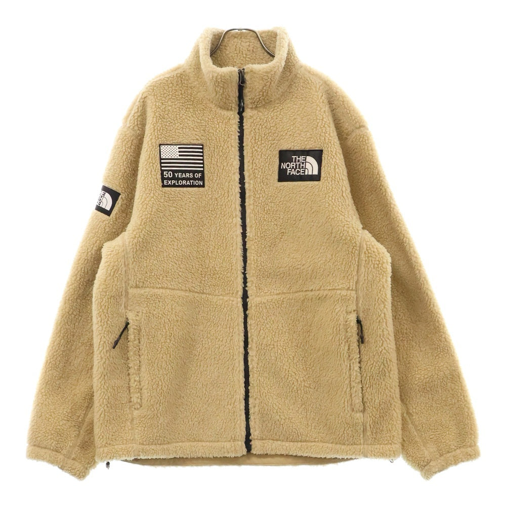 THE NORTH FACE(ザノースフェイス) SNOW CITY スノーシティ ワッペンロゴ ボアフリース ジップアップジャケット ベージュ NN4FL54B