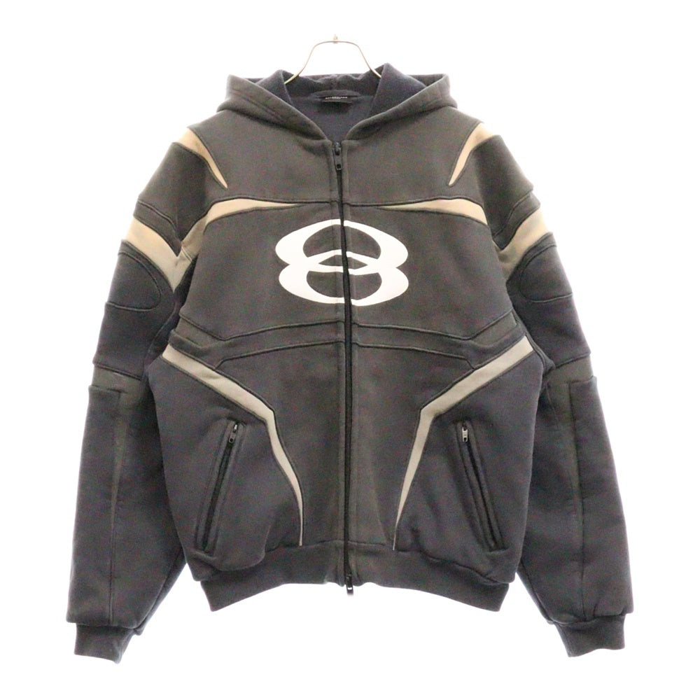 BALENCIAGA(バレンシアガ) UNITY SPORTS ICON BIKER ZIP-UP HOODIE ユニティスポーツアイコンバイカージップアップフーディ パーカー グレー 790359 TQVM2