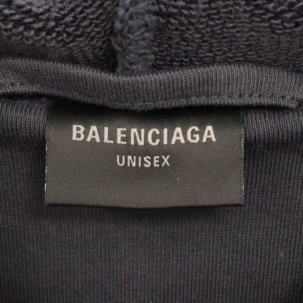 BALENCIAGA(バレンシアガ) UNITY SPORTS ICON BIKER ZIP-UP HOODIE ユニティスポーツアイコンバイカージップアップフーディ パーカー グレー 790359 TQVM2