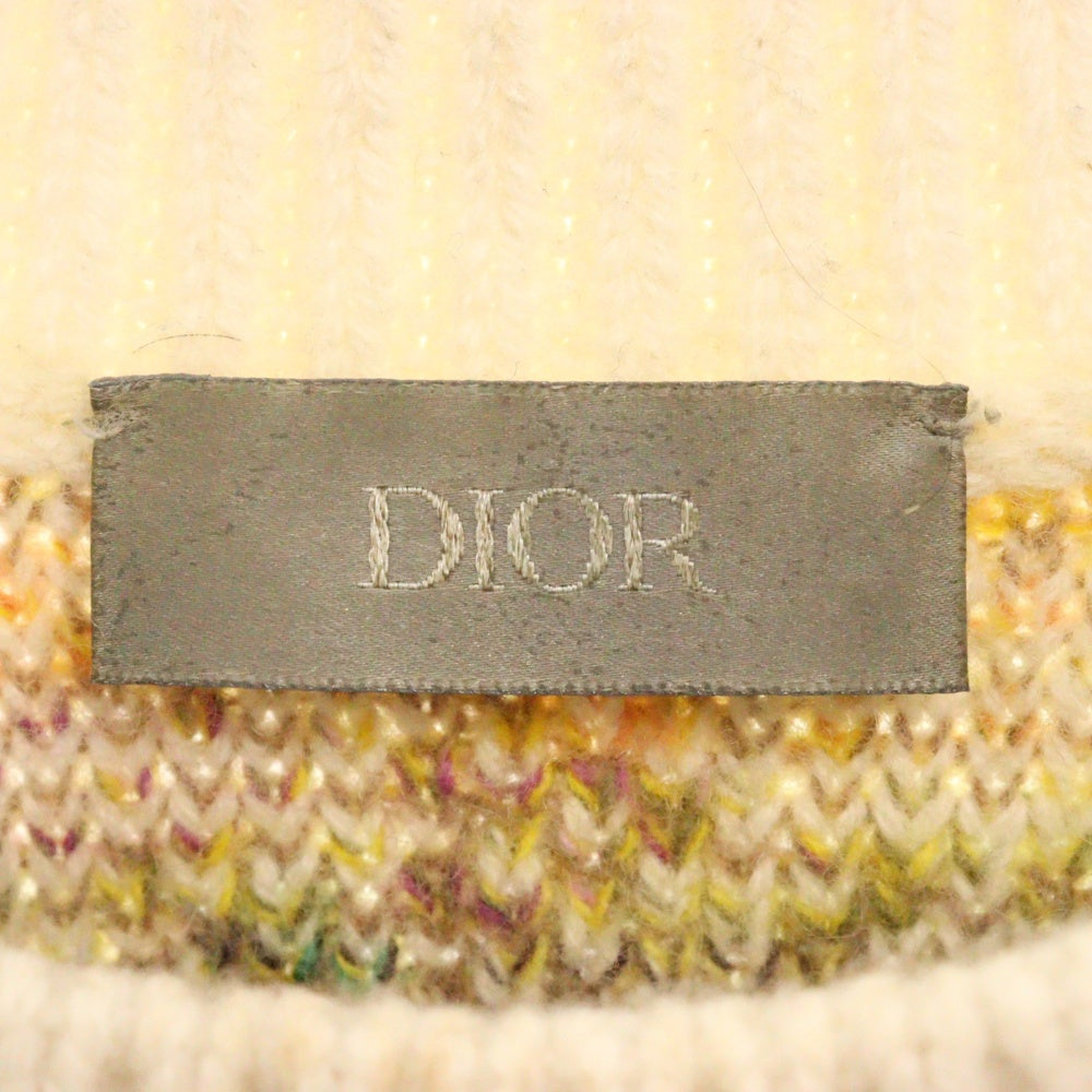 DIOR(ディオール) 21AW オブリーク総柄 クルーネックニットセーター 193M638AT344 イエロー/ホワイト