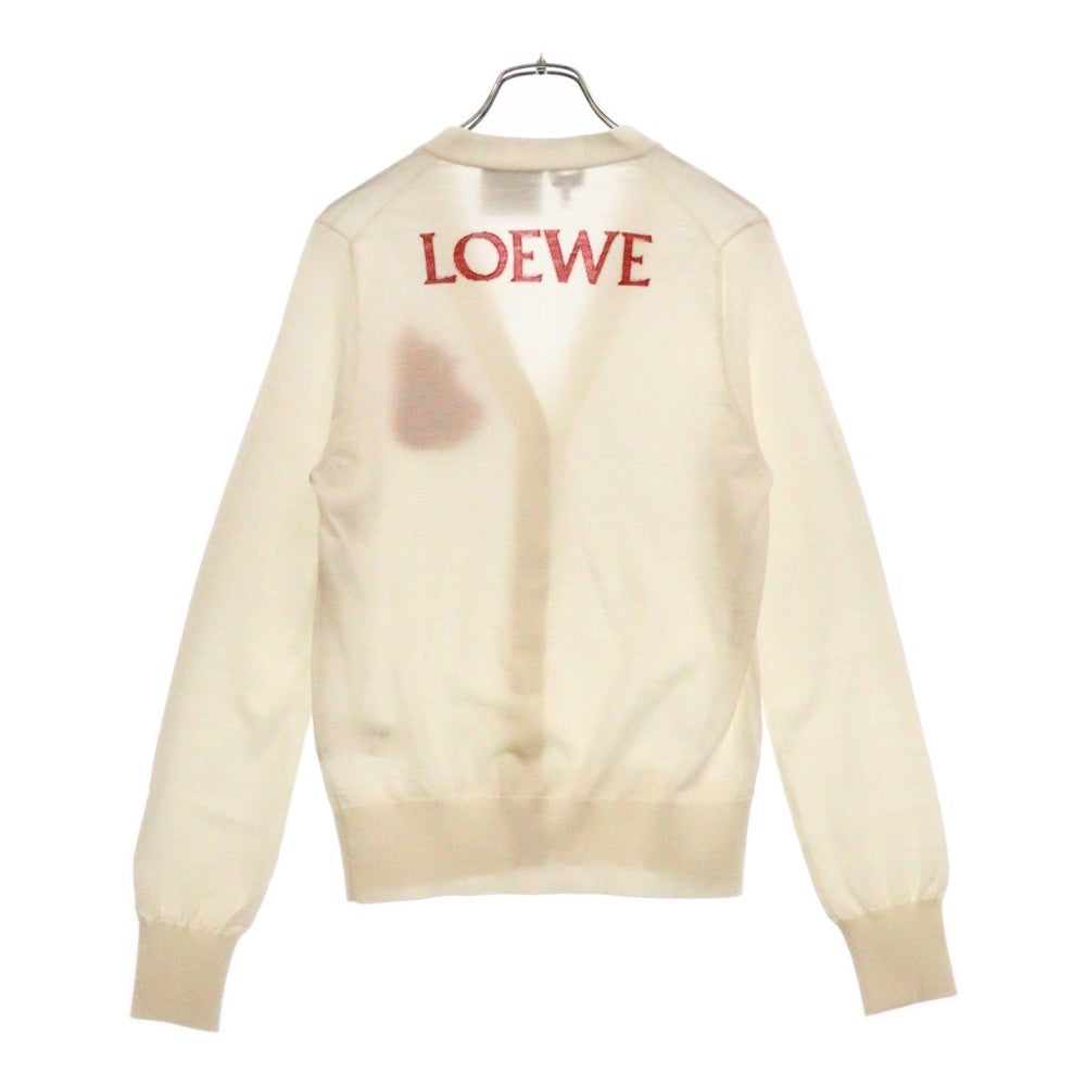 LOEWE(ロエベ) ×スタジオジブリ ハウルの動く城 カルシファー アナグラム バックロゴ刺繍 ウールニットカーディガン ホワイト レディース SB44Y16K10