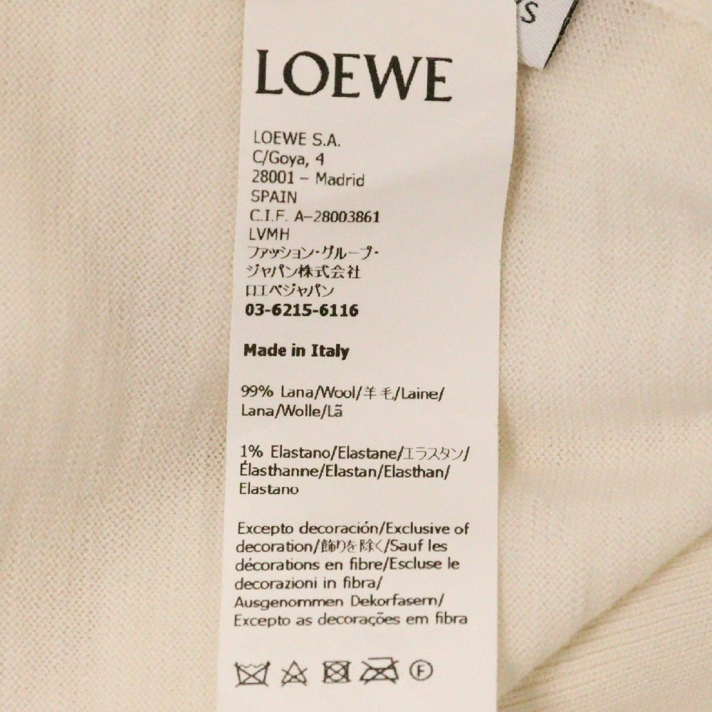 LOEWE(ロエベ) ×スタジオジブリ ハウルの動く城 カルシファー アナグラム バックロゴ刺繍 ウールニットカーディガン ホワイト レディース SB44Y16K10