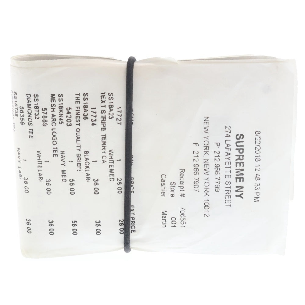 SUPREME(シュプリーム) 24SS ×MM6 Maison Margiela Receipt Wallet エムエムシックスメゾンマルジェラ レシート ウォレット 二つ折り財布 ブラック/ホワイト