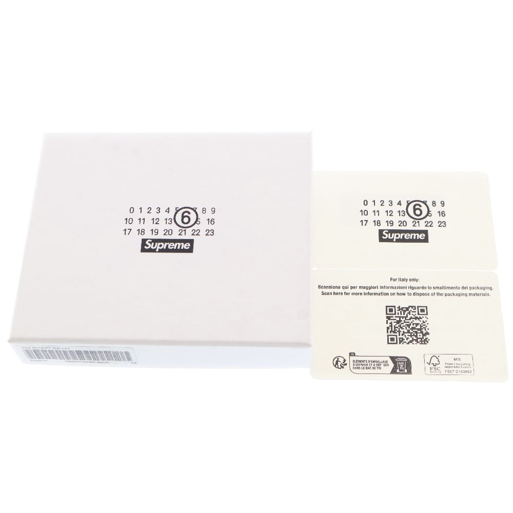 SUPREME(シュプリーム) 24SS ×MM6 Maison Margiela Receipt Wallet エムエムシックスメゾンマルジェラ レシート ウォレット 二つ折り財布 ブラック/ホワイト