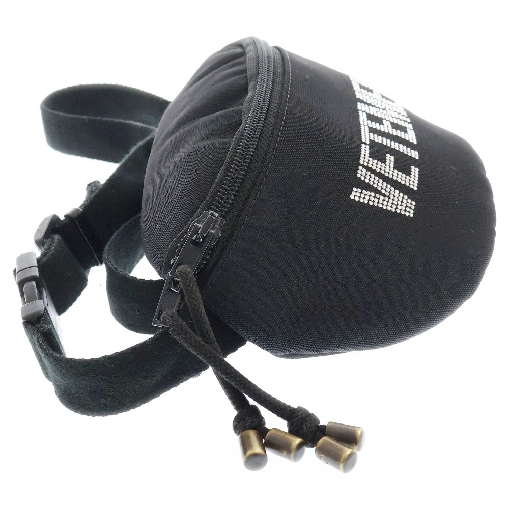 VETEMENTS(ヴェトモン) 20AW Strass Fanny Pack ラインストーン ロゴ ウエスト ボディ バッグ ブラック UAH21BA259