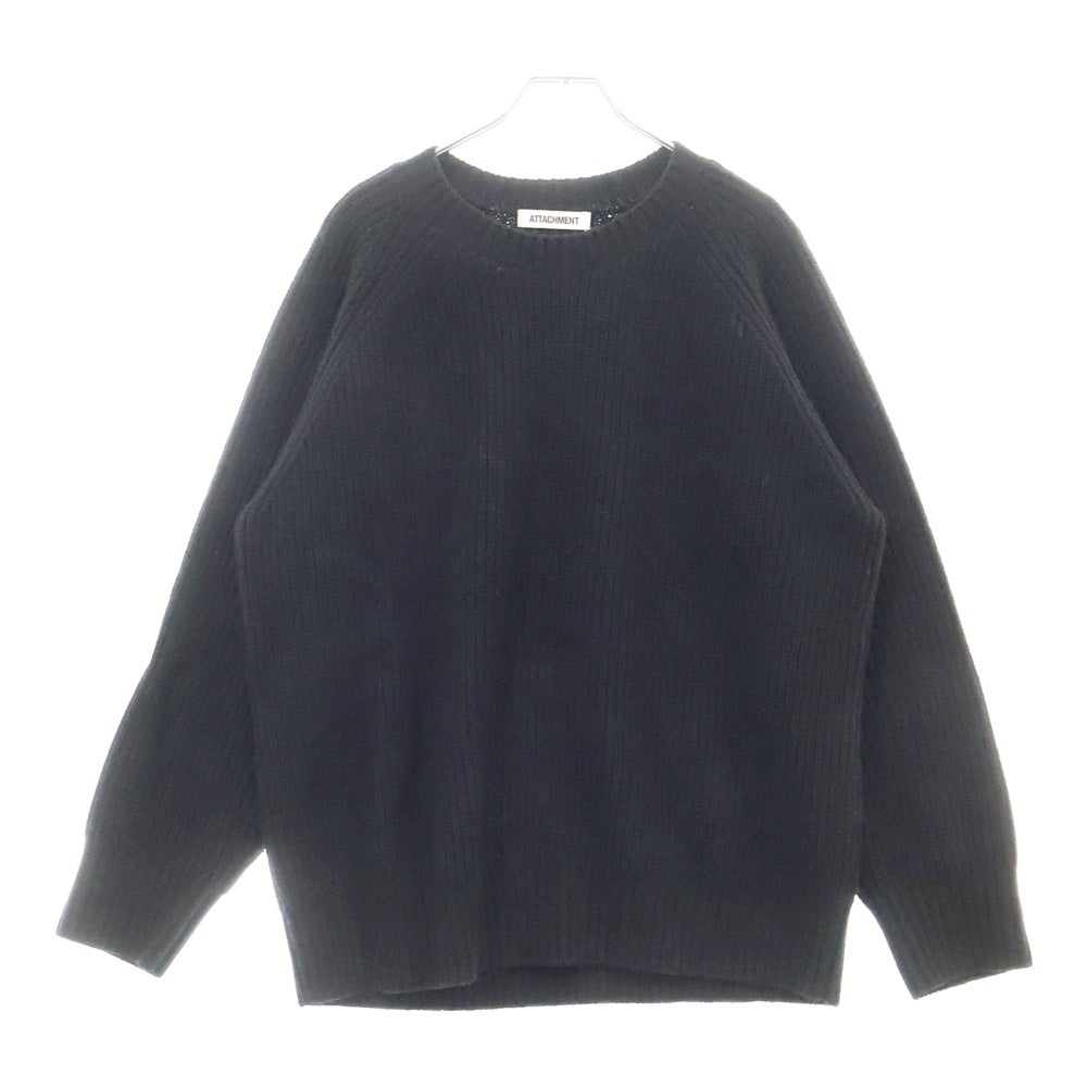 ATTACHMENT(アタッチメント) 24AW BRITISH WO KNIT CREWNECK PULLOVER ブリティッシュ ウールニット セーターブラック