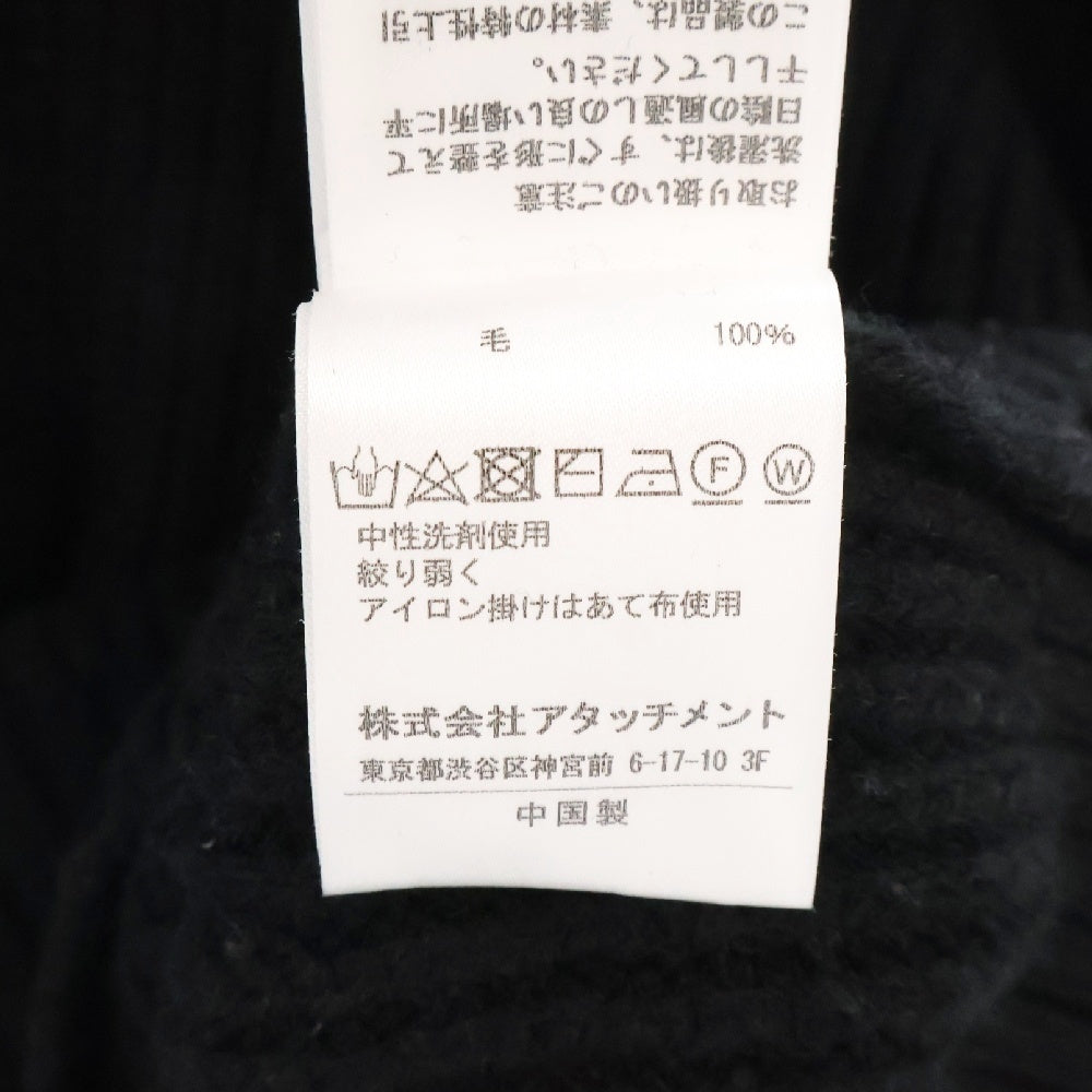 ATTACHMENT(アタッチメント) 24AW BRITISH WO KNIT CREWNECK PULLOVER ブリティッシュ ウールニット セーターブラック