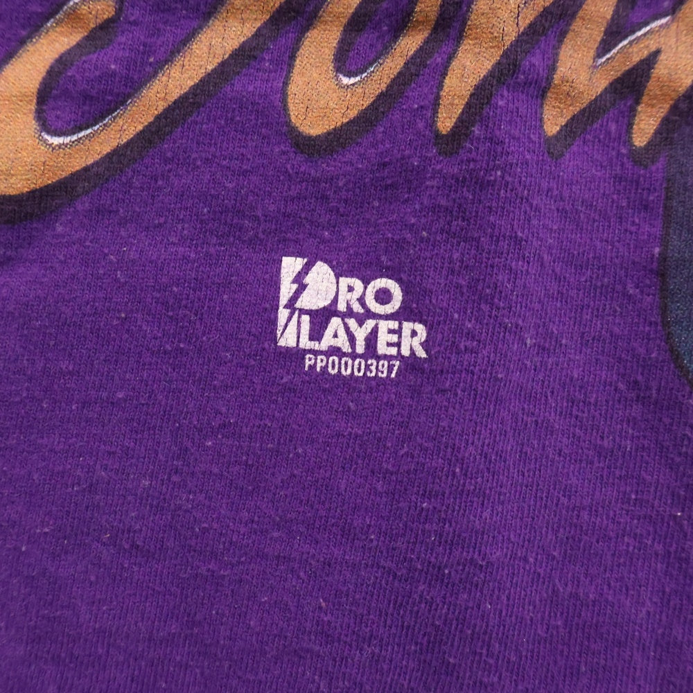 VINTAGE(ヴィンテージ) 90S VINTAGE JAZZ JOHN STOCKTON PRO PLAYER ジャズ ジョンストックトン USA製 フロントプリント クルーネック 半袖Tシャツ カットソー パープル