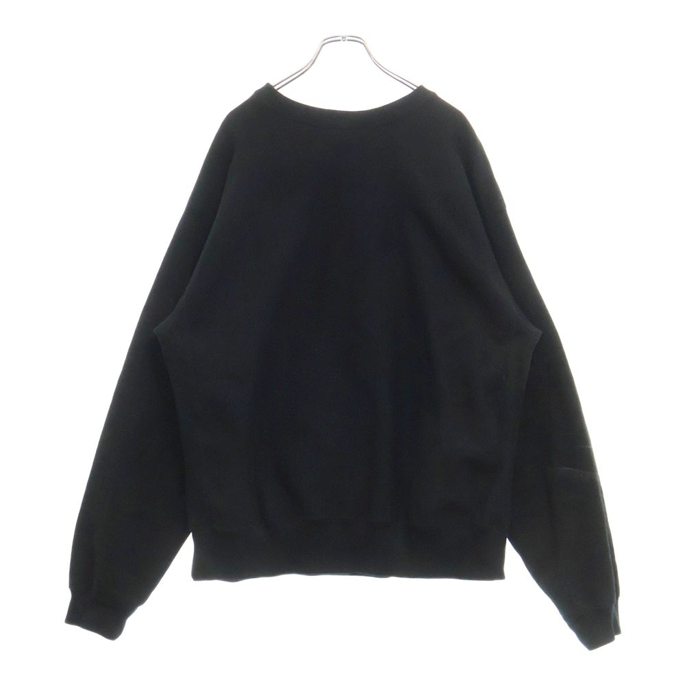 WASTED YOUTH(ウェイステッドユース) Heavy Weight Sweatshirt ヘビーウェイト ロゴプリント クルーネック プルオーバースウェットトレーナー ブラック