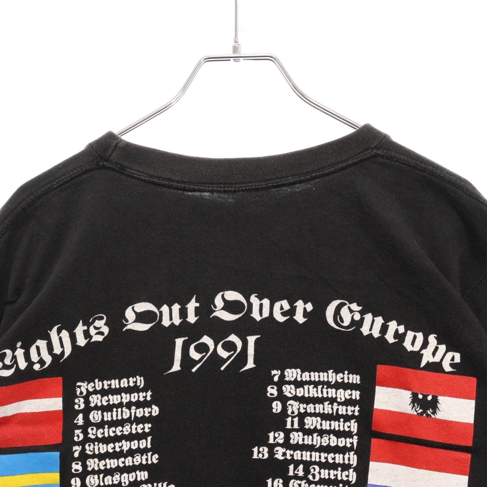 VINTAGE(ヴィンテージ) 90s Motorhead Lights Out Over Europe Tour 1991 モーターヘッド ツアープリント半袖Tシャツ ブラック カットソー