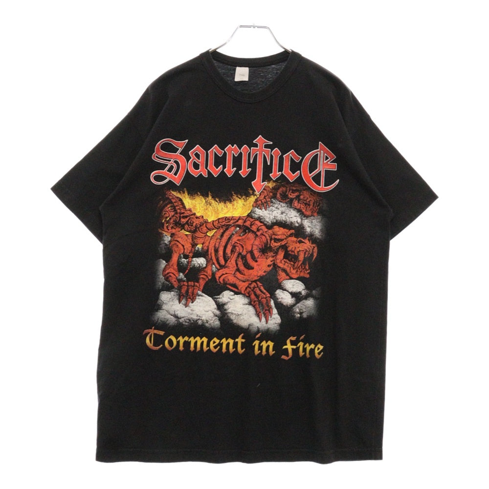 VINTAGE(ヴィンテージ) 90s SACRIFICE スカルロゴプリント半袖Tシャツ カットソー ブラック