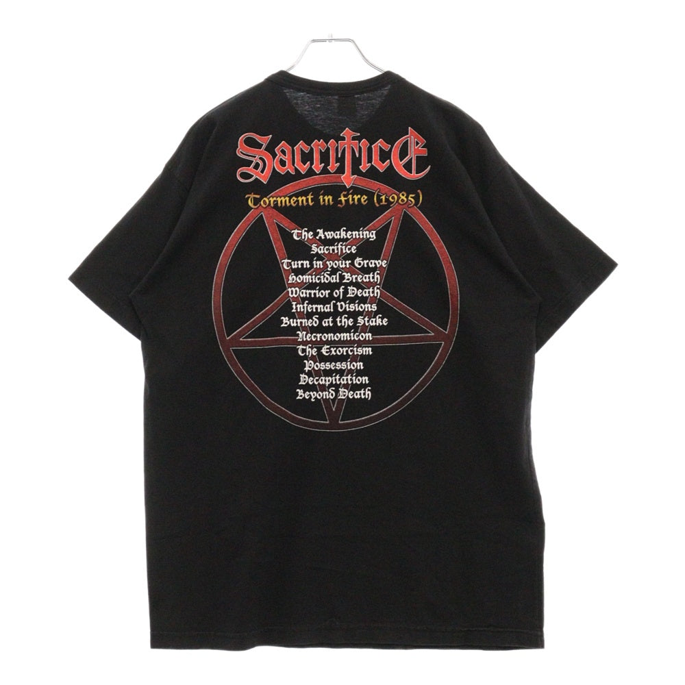 VINTAGE(ヴィンテージ) 90s SACRIFICE スカルロゴプリント半袖Tシャツ カットソー ブラック