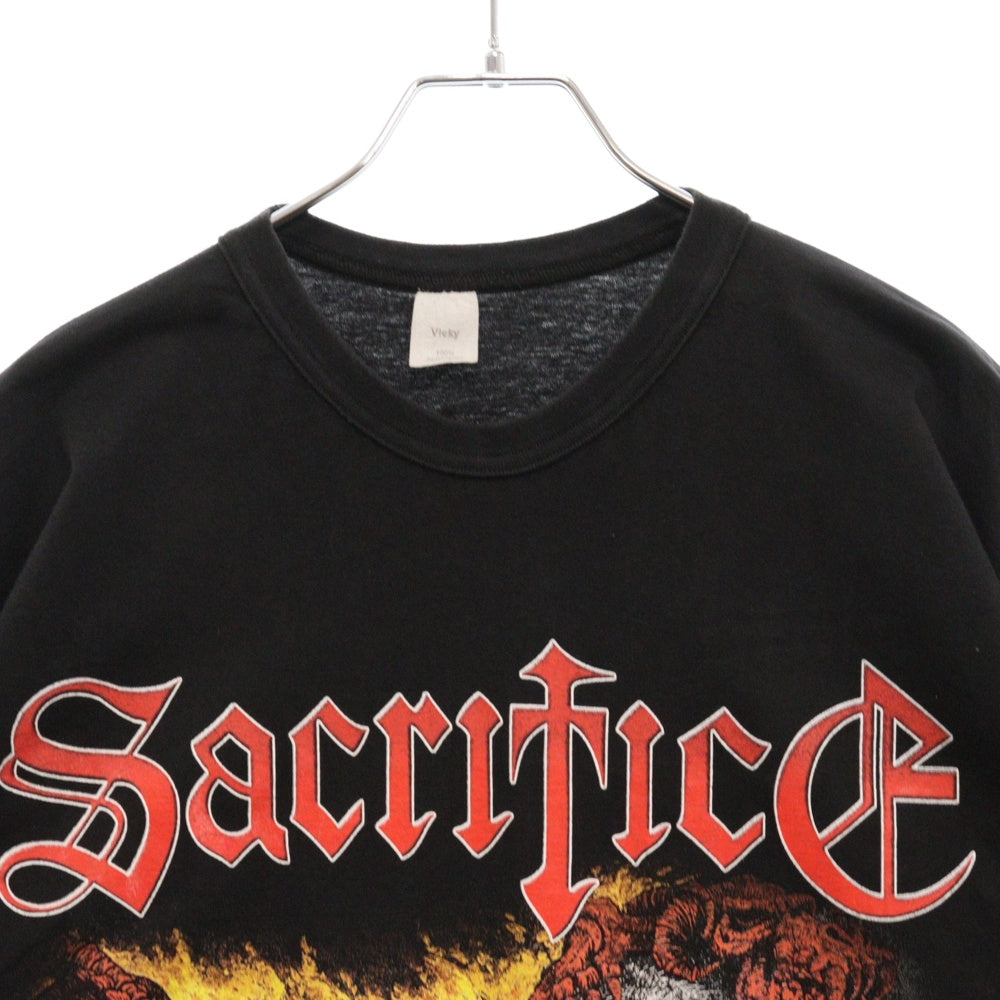 VINTAGE(ヴィンテージ) 90s SACRIFICE スカルロゴプリント半袖Tシャツ カットソー ブラック