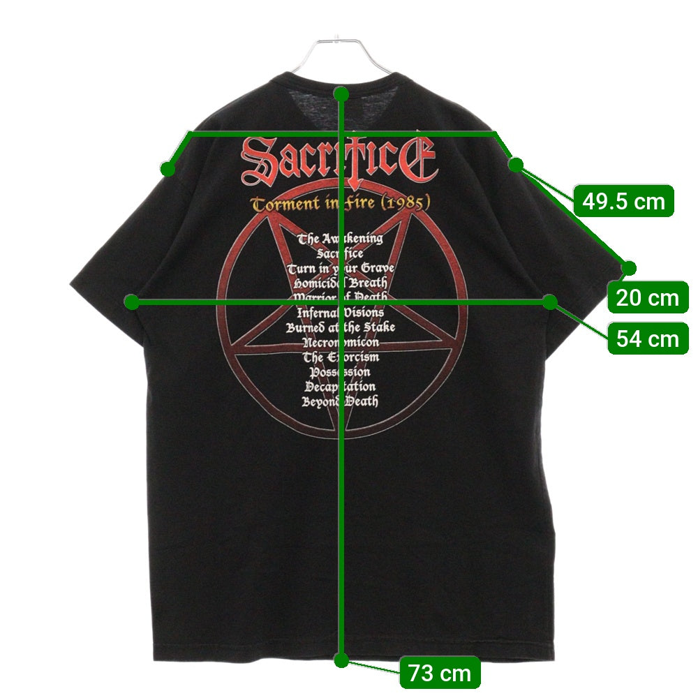 VINTAGE(ヴィンテージ) 90s SACRIFICE スカルロゴプリント半袖Tシャツ カットソー ブラック