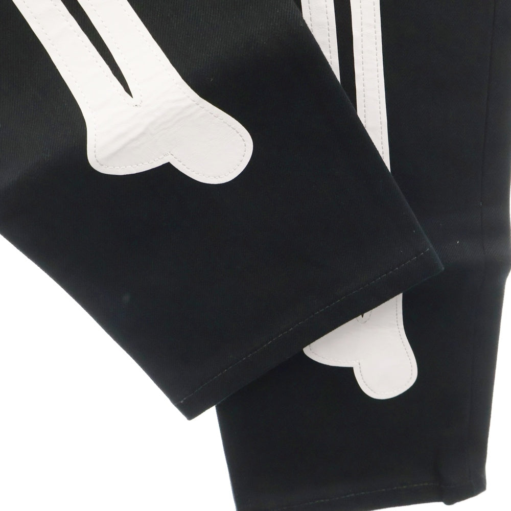 TAKAHIROMIYASHITA The SoloIst.(タカヒロミヤシタザソロイスト) 24SS Stretch Skinny Jean Bone レザーボーンパッチ ストレッチスキニーデニムパンツ ブラック/ホワイト sp.0005cSS24