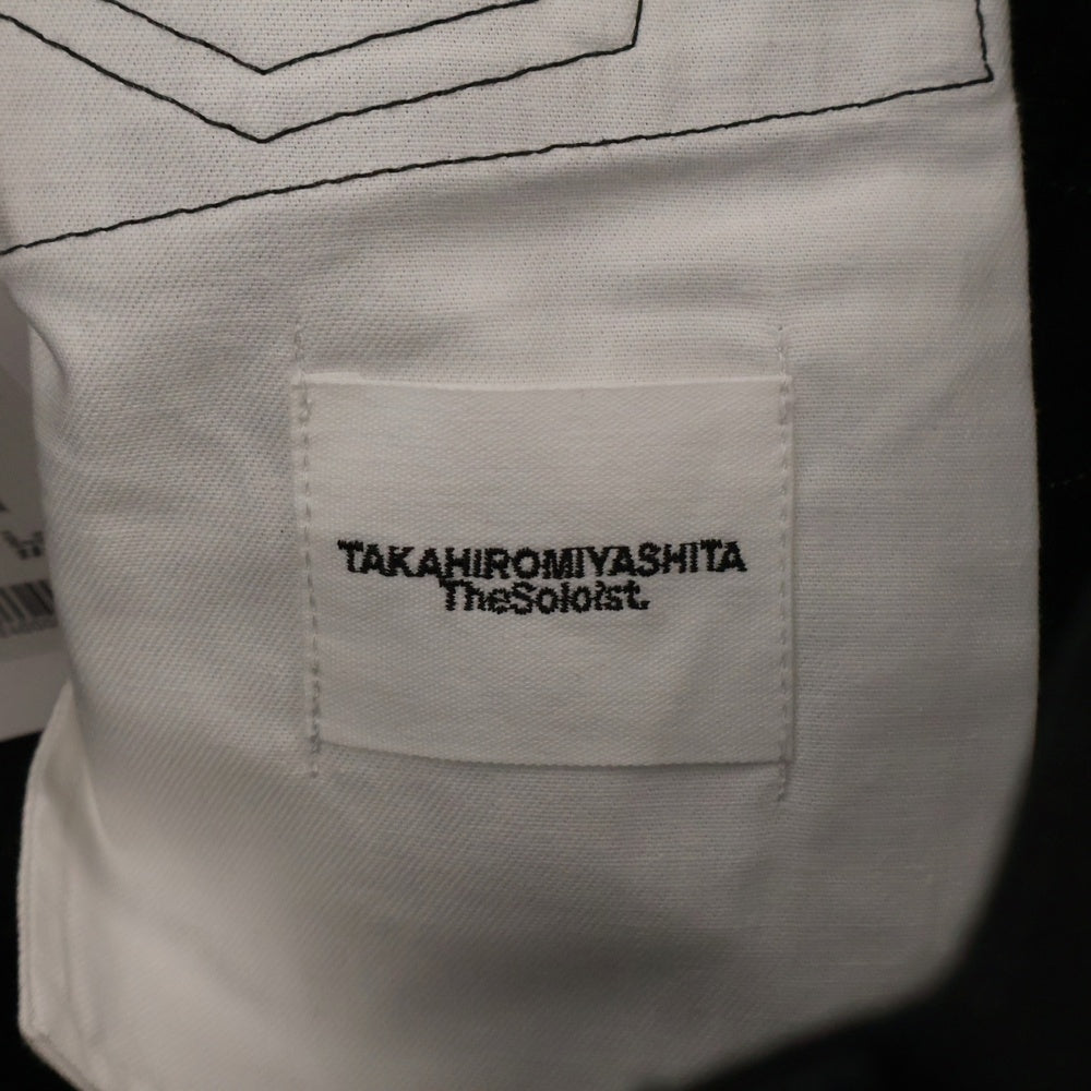 TAKAHIROMIYASHITA The SoloIst.(タカヒロミヤシタザソロイスト) 24SS Stretch Skinny Jean Bone レザーボーンパッチ ストレッチスキニーデニムパンツ ブラック/ホワイト sp.0005cSS24