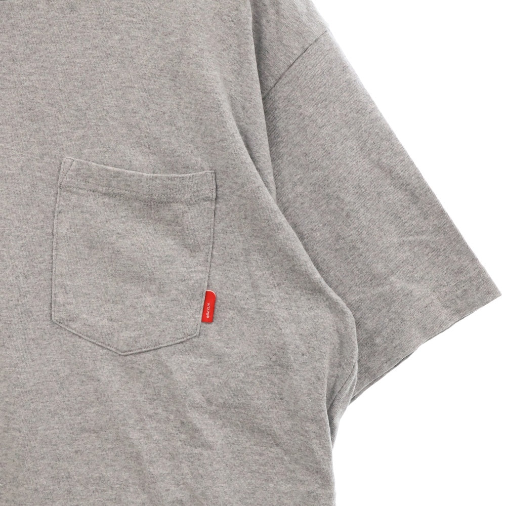 WTAPS(ダブルタップス) 17AW BLANK SS 01 TEE ブランク ポケット クルーネック半袖Tシャツ カットソー グレー 172ATDT-CSM01