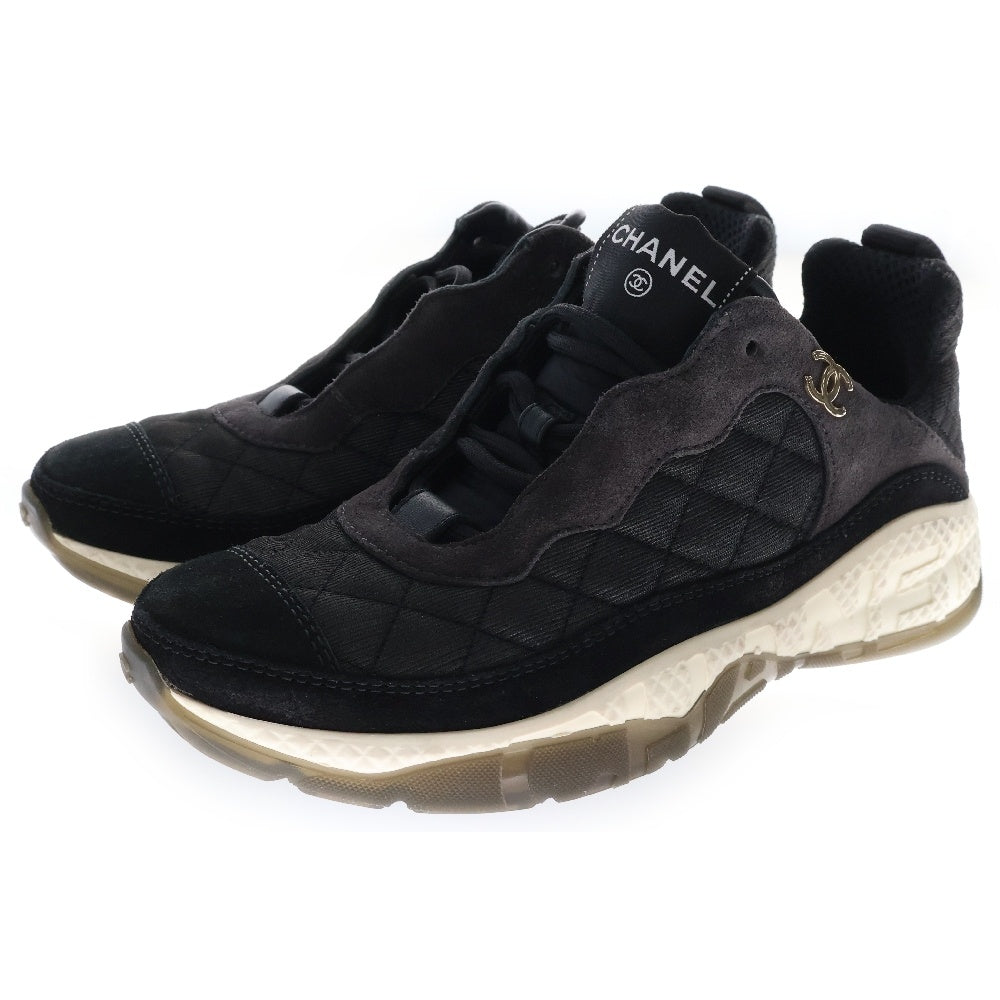CHANEL(シャネル) Coco Mark Matrassse Fabric Sneakers ココマーク マトラッセ ファブリック ローカット スニーカー ブラック W G38290 レディース