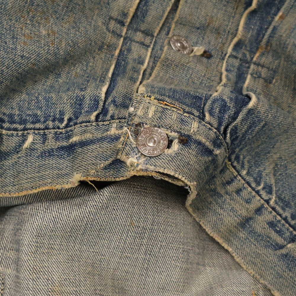 Levi's(リーバイス) 40S-50S VINTAGE 506XX 1st ファースト 針無しスライドバックル 片面タブ BIG E ヴィンテージ デニムトラッカージャケット インディゴ