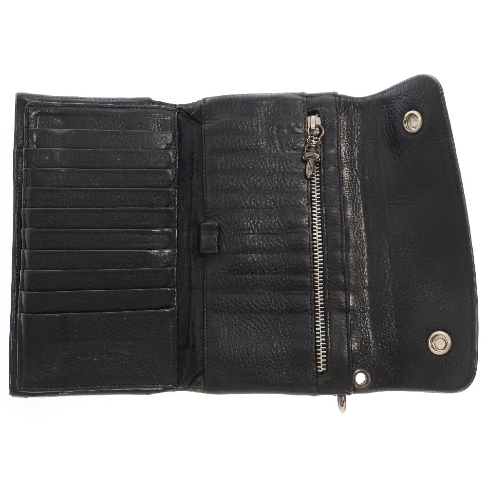 CHROME HEARTS(クロムハーツ) WAVE ウェーブ レザーウォレット 財布 ブラック BCA374