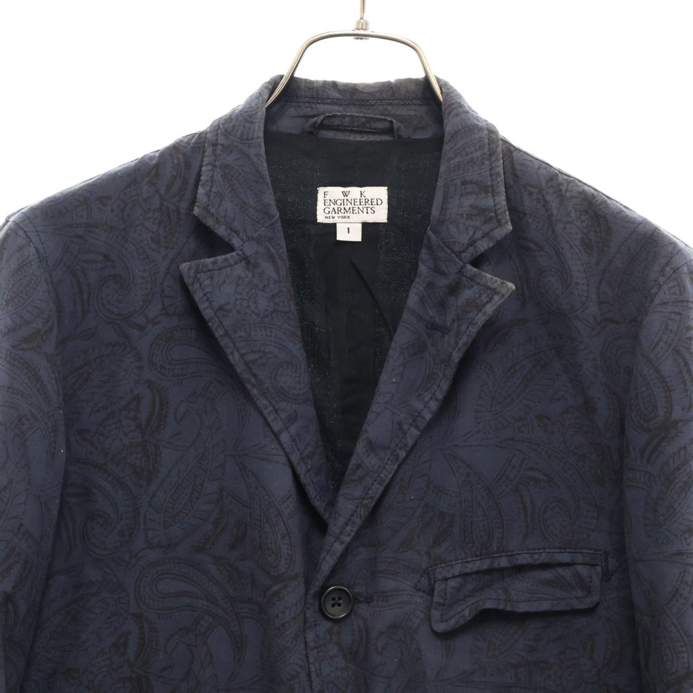 Engineered Garments(エンジニアド ガーメンツ) 3B ペイズリー総柄 テーラードジャケット ネイビー