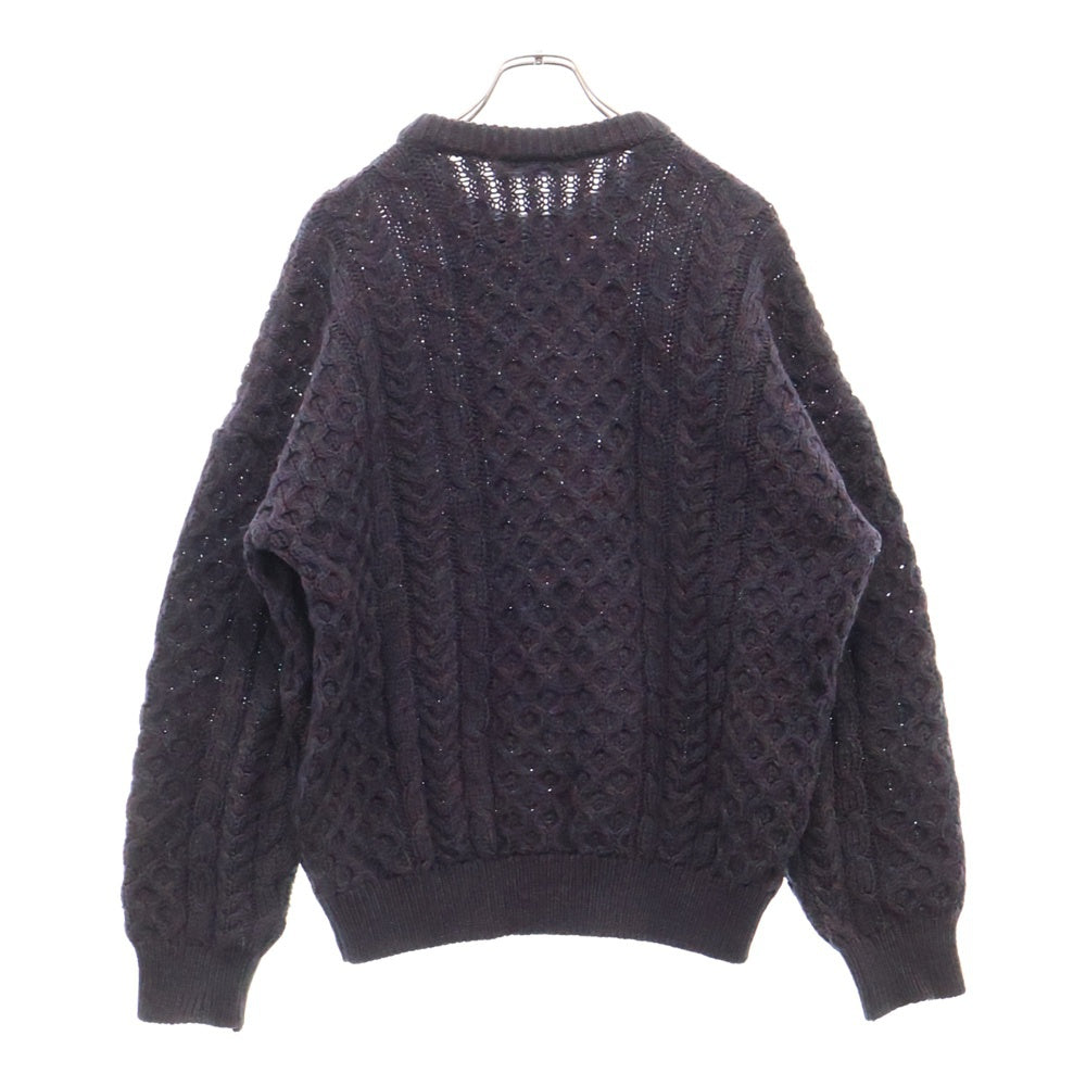VINTAGE(ヴィンテージ) 80S COUNTRY VINTAGE FISHERMAN WOOL KNIT SWEATER ヴィンテージ カントリー アイルランド製 フィッシャーマン ウールニットセーター パープル