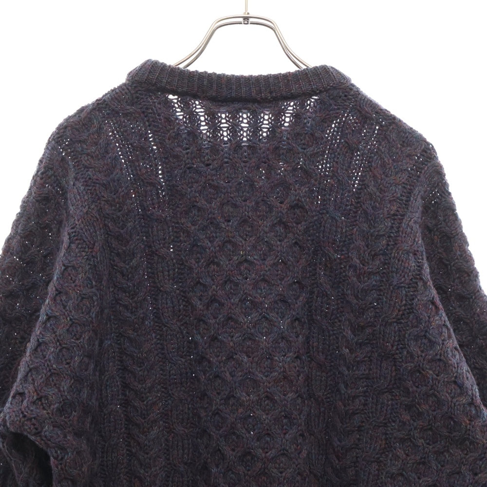 VINTAGE(ヴィンテージ) 80S COUNTRY VINTAGE FISHERMAN WOOL KNIT SWEATER ヴィンテージ カントリー アイルランド製 フィッシャーマン ウールニットセーター パープル