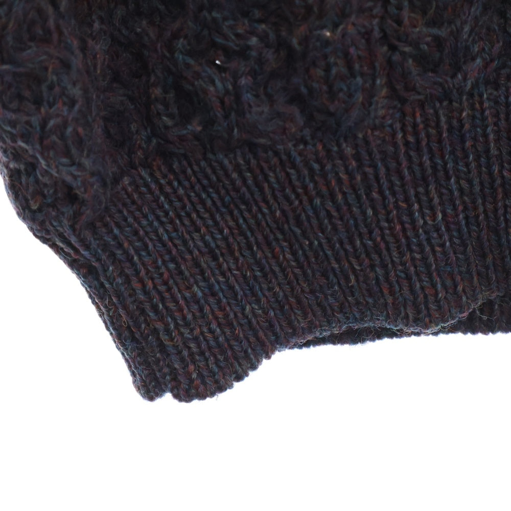 VINTAGE(ヴィンテージ) 80S COUNTRY VINTAGE FISHERMAN WOOL KNIT SWEATER ヴィンテージ カントリー アイルランド製 フィッシャーマン ウールニットセーター パープル