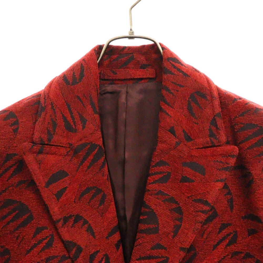 Sasquatchfabrix.(サスクワッチファブリックス) 22AW FAR EAST AG COAT ファーイースト 総柄ロングコート レッド 22AW-JKH-001