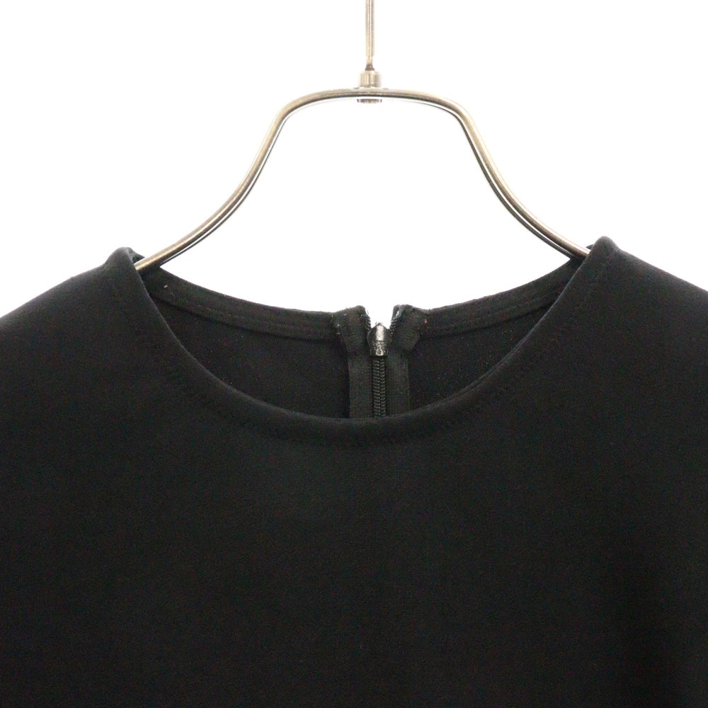 MM6 Maison Margiela(エムエムシックスメゾンマルジェラ) 18AW ノーカラーロングスカートワンピース 袖切替 ブラック レディース S32CU0022