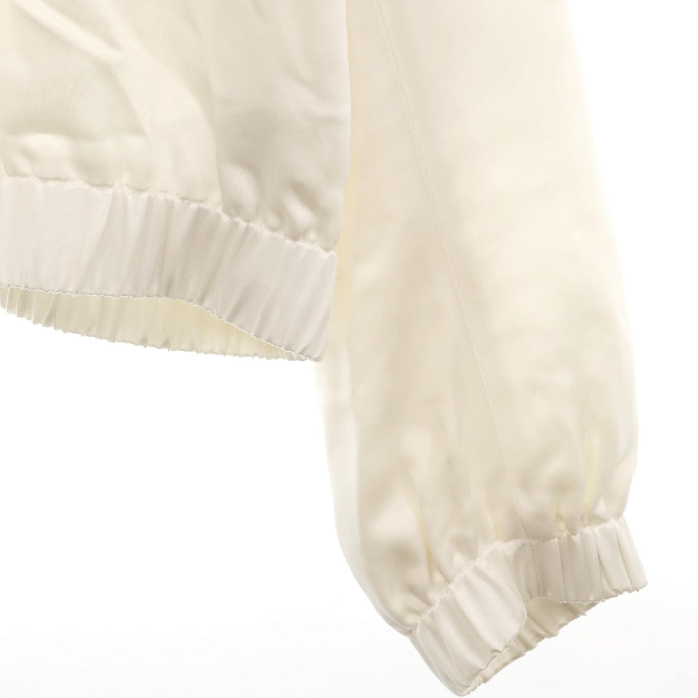 JIL SANDER(ジルサンダー) 19SS バックロゴ サテン ボタンフライ ショートブルゾン ジャケット ホワイト レディース JSCO401210