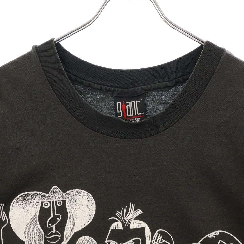 VINTAGE(ヴィンテージ) 90S VINTAGE RED HOT CHILI PEPPERS PICASSO GIANT レッドホットチリペッパーズ ピカソ USA製 両面プリント 裾シングル 半袖Tシャツ カットソー ブラック