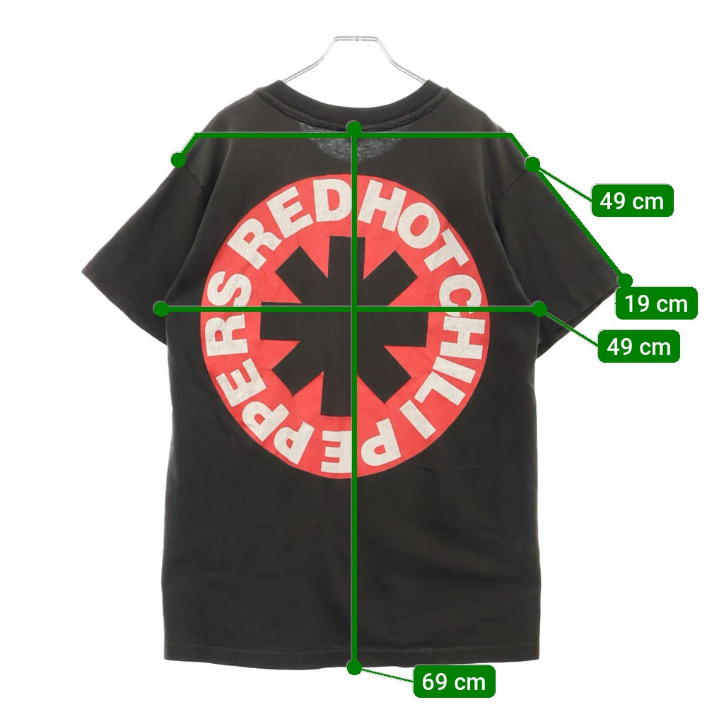 VINTAGE(ヴィンテージ) 90S VINTAGE RED HOT CHILI PEPPERS PICASSO GIANT レッドホットチリペッパーズ ピカソ USA製 両面プリント 裾シングル 半袖Tシャツ カットソー ブラック