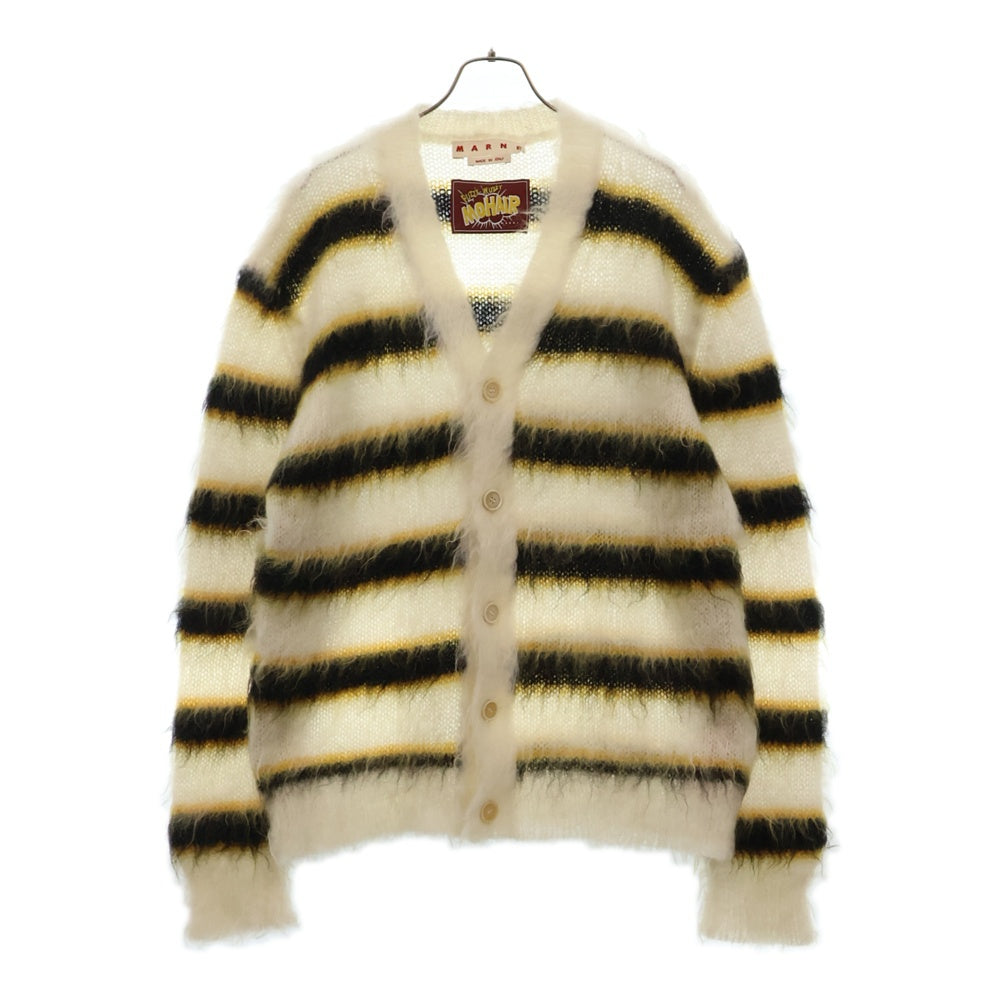 MARNI(マルニ) 22AW MOHAIR AND WOOL BLEND CARDIGAN モヘアニット ボーダーカーディガン マルチカラー CDMG0051Q3 UFU116