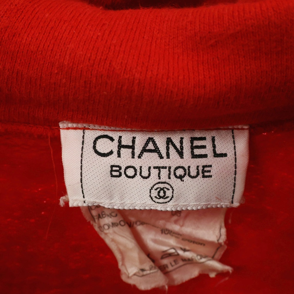 CHANEL(シャネル) 80S VINTAGE Logo Print Sweat Hoodie SAISON 1 ロゴプリント プルオーバースウェットパーカー ヴィンテージ フーディ レッド 26432