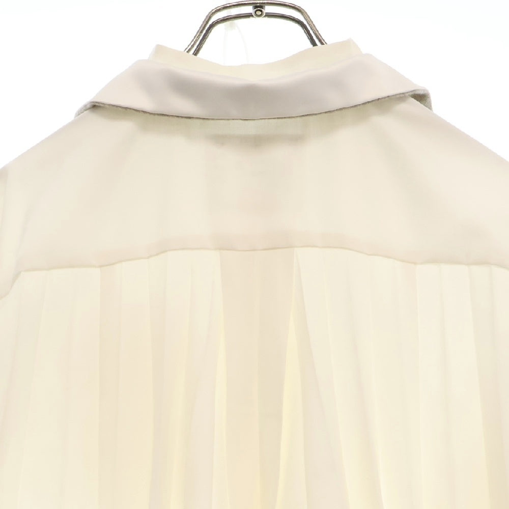 Sacai(サカイ) 21SS レイヤードデザイン バックプリーツ シャツワンピース ホワイト レディース 21-05524
