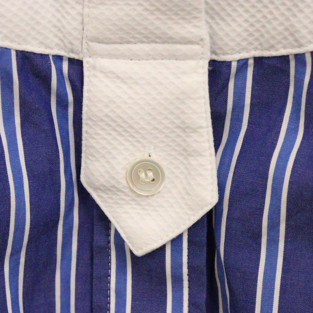 Sacai(サカイ) 20SS Layered Shirt Dress ストライプ柄 レイヤードデザイン 長袖シャツ ドレスシャツ ブルー/ホワイト レディース 20-04883