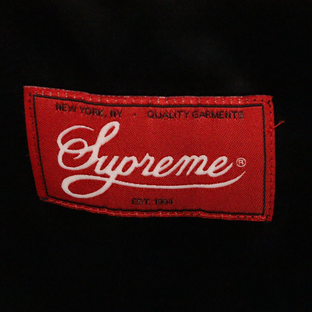 SUPREME(シュプリーム) 17SS Satin Baseball Jersey 胸ロゴ サテンベースボールシャツ ジャージ ブラック