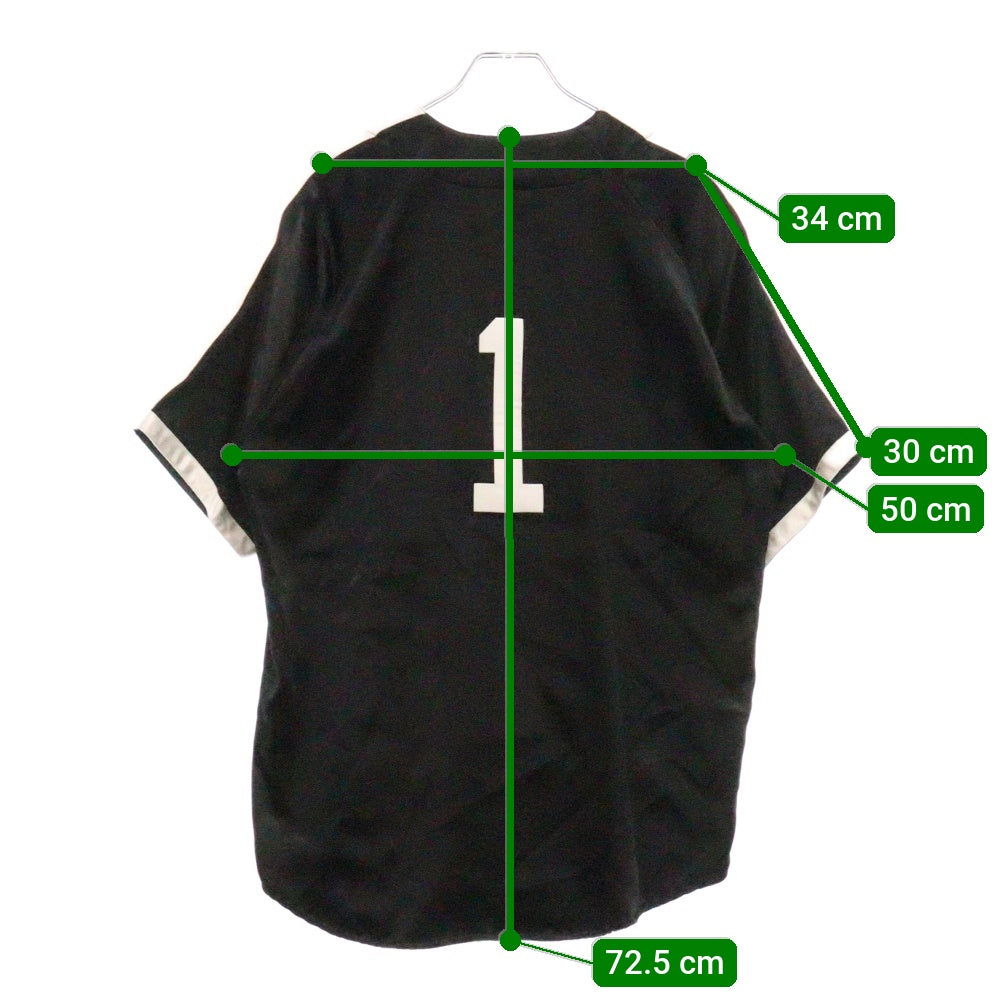 SUPREME(シュプリーム) 17SS Satin Baseball Jersey 胸ロゴ サテンベースボールシャツ ジャージ ブラック