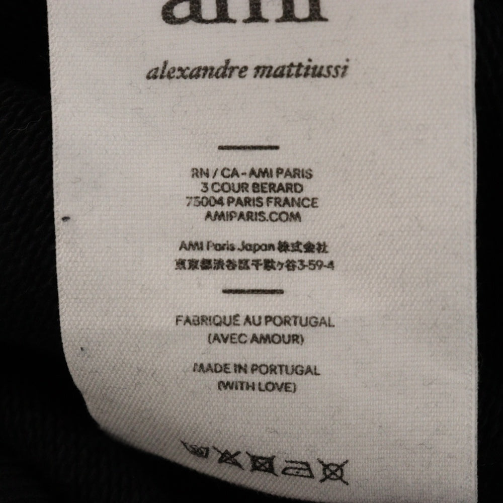 AMI Alexandre Mattiussi(アミアレクサンドルマテュッシ) 22SS ハートロゴ刺繍 クルーネック プルオーバースウェットトレーナー ブラック E22USW002.747