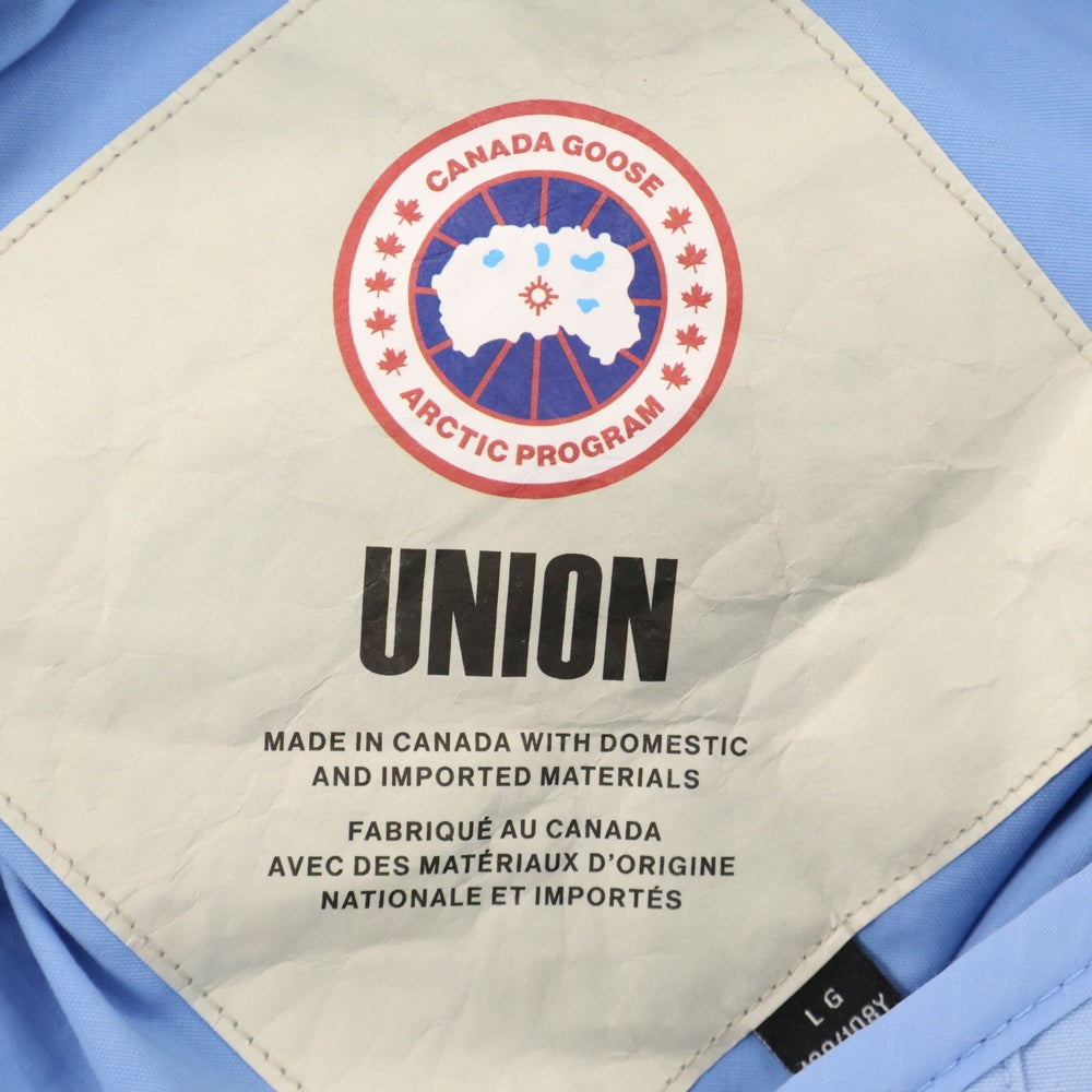 UNION(ユニオン) ×CANADA GOOSE ×NBA BREDA LINER JACKET カナダグース エヌビーエー ブレダ キルティングライナー ダウンジャケット ライトブルー 1081UCG