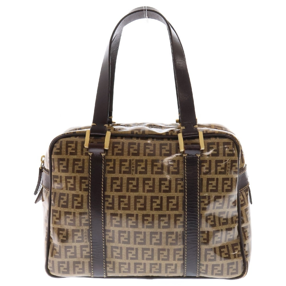 FENDI(フェンディ) ズッキーノ ズッカ総柄 エナメル ハンドバッグ ブラウン 04BJ414 レディース