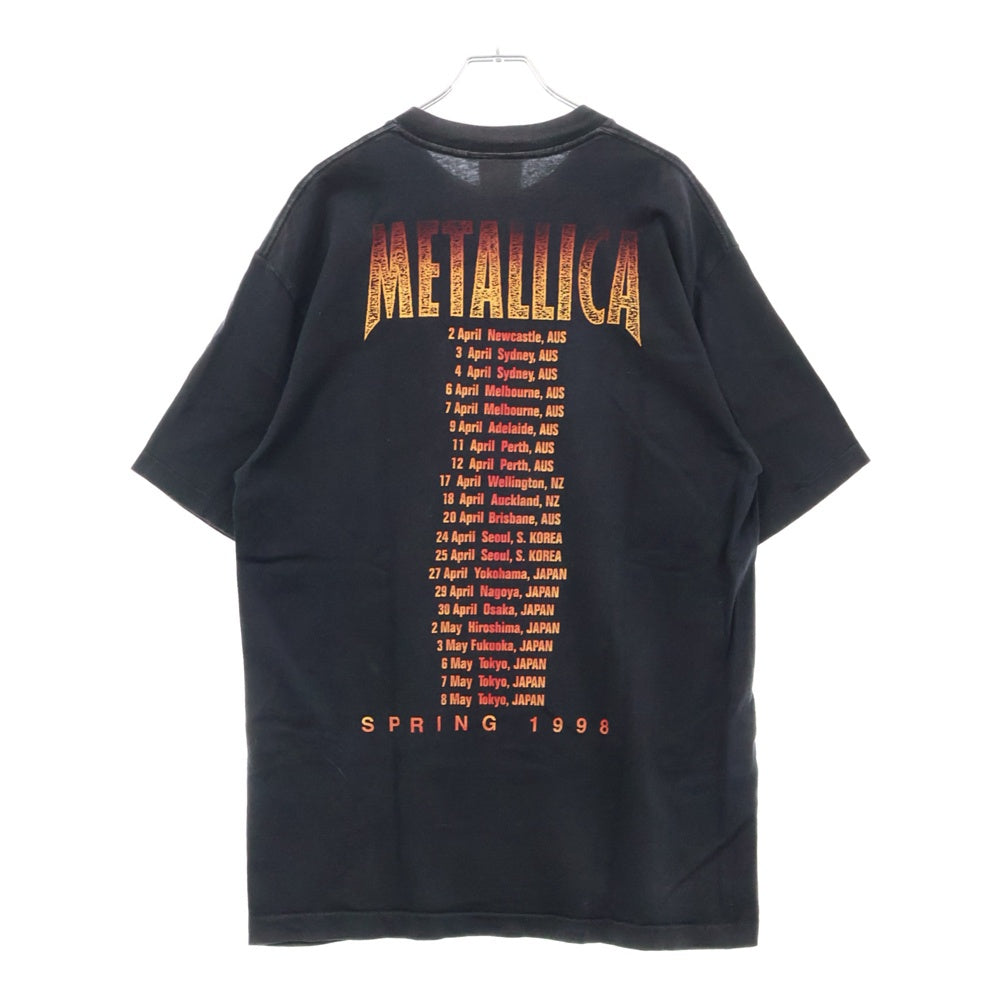 VINTAGE(ヴィンテージ) 90s METALLICA SPRING 1998 TOUR スプリングツアープリント半袖Tシャツ ブラック