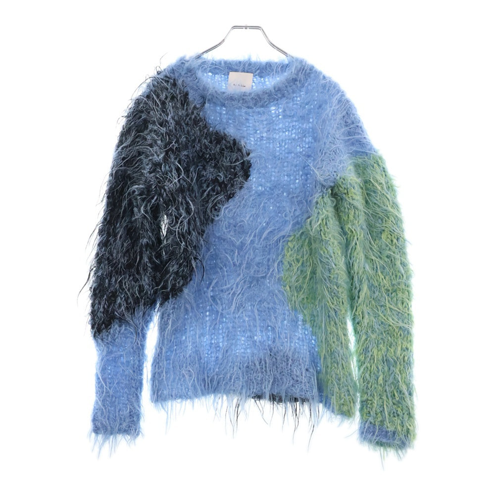 Kota Gushiken(コウタグシケン) 22AW Punkish Hairy Mohair パンキッシュヘアリー ウールモヘア混ニットセーター ブルー