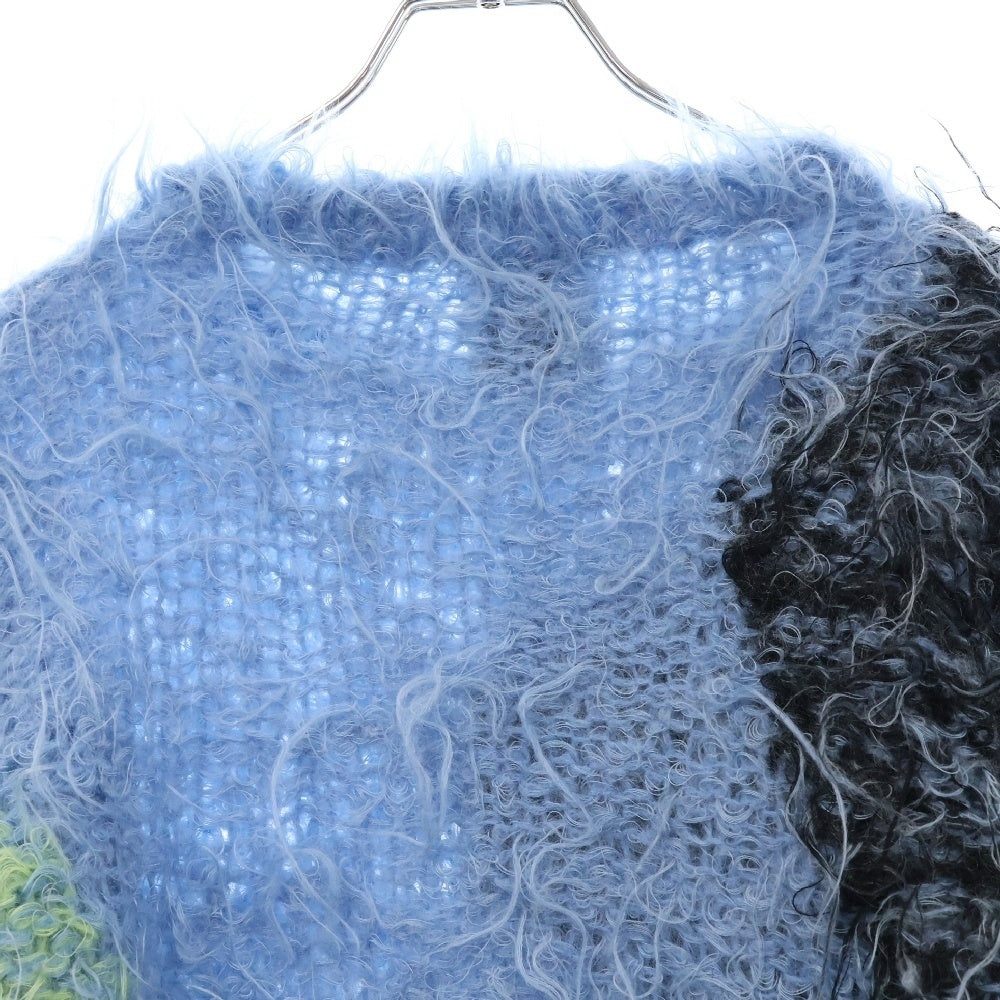 Kota Gushiken(コウタグシケン) 22AW Punkish Hairy Mohair パンキッシュヘアリー ウールモヘア混ニットセーター ブルー