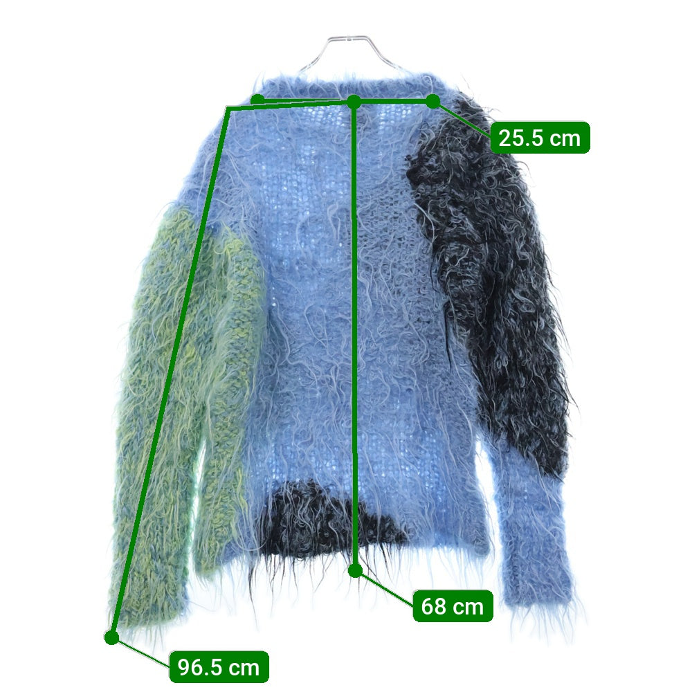 Kota Gushiken(コウタグシケン) 22AW Punkish Hairy Mohair パンキッシュヘアリー ウールモヘア混ニットセーター ブルー
