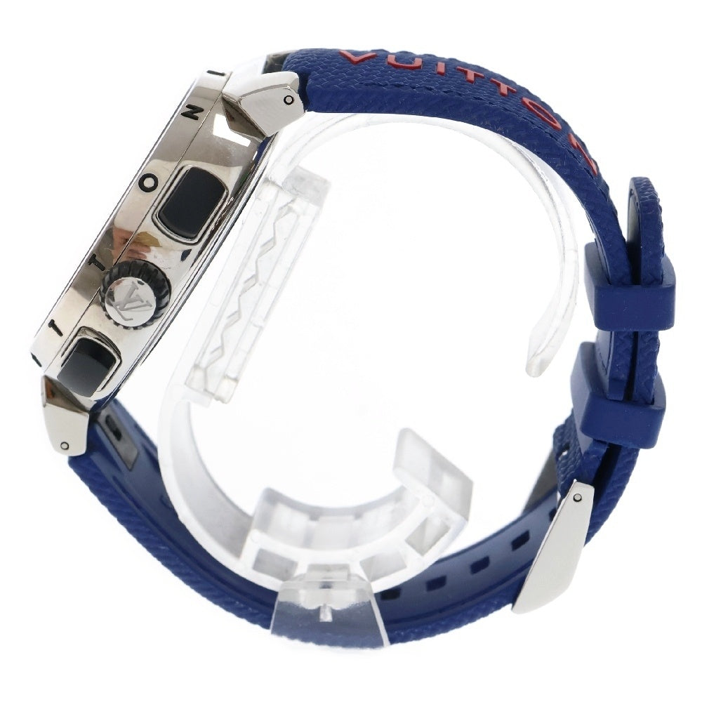 LOUIS VUITTON(ルイヴィトン) タンブール アウトドア クロノグラフ GM ウォッチ 腕時計 シルバー/ブルー QA153Z AA9770
