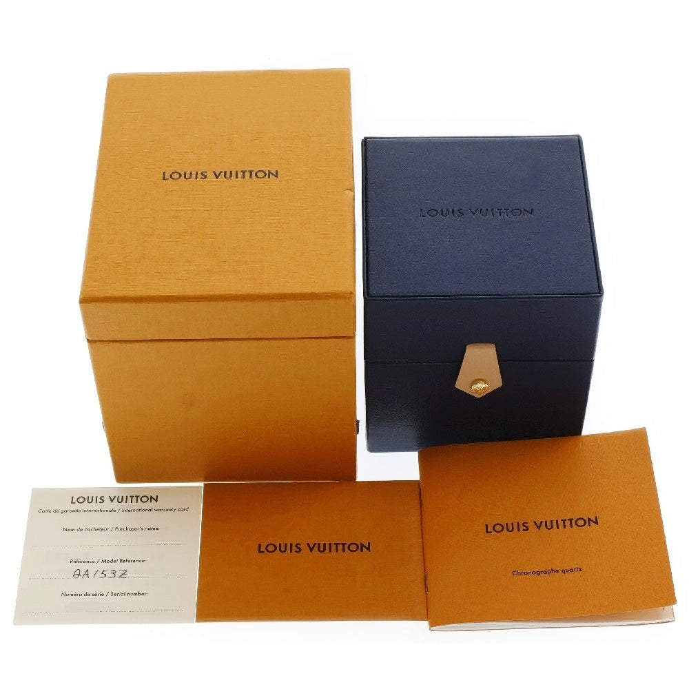 LOUIS VUITTON(ルイヴィトン) タンブール アウトドア クロノグラフ GM ウォッチ 腕時計 シルバー/ブルー QA153Z AA9770